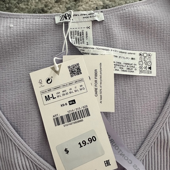 Zara ribbed lilac shirt - Picture 2 of 3